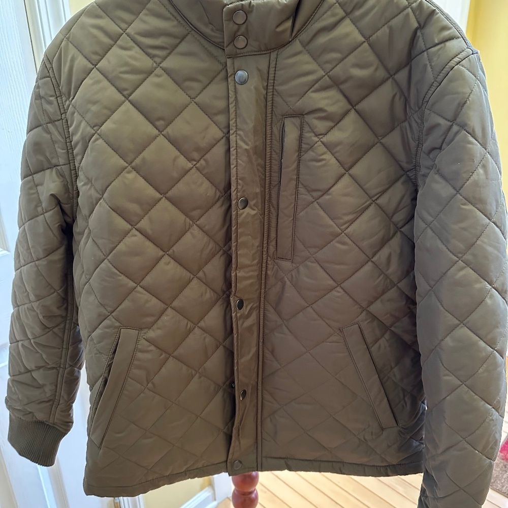 Banana Republic Mens Diamond Quilted Jacket Military Green Size Large